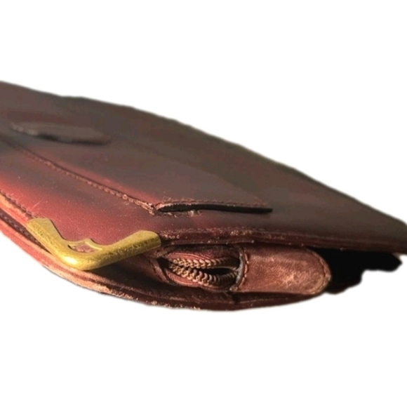 Cartier Signature (Unisex) Red Color Vintage Bordeaux Leather Clutch Bag (GUC) - Picture 4 of 9